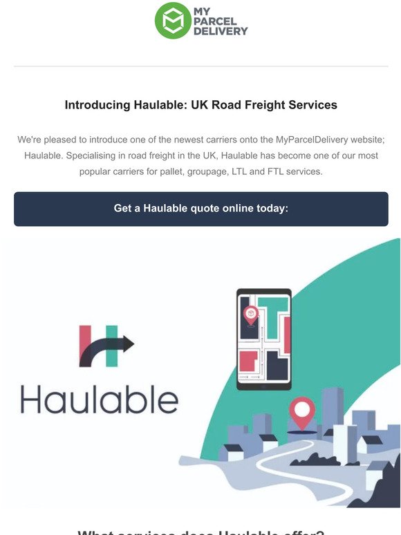 Introducing Haulable - Pallet and Road Freight services