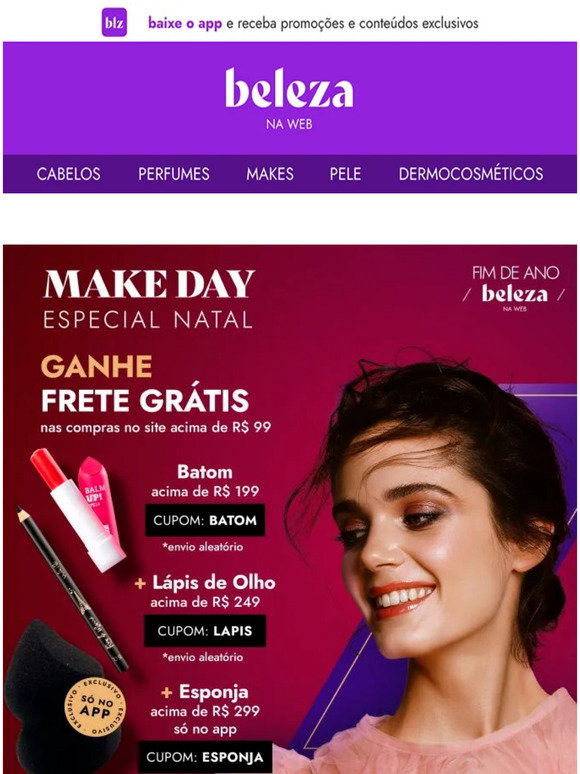 Beleza na Web 3 fullsizes e entrega grátis para levar