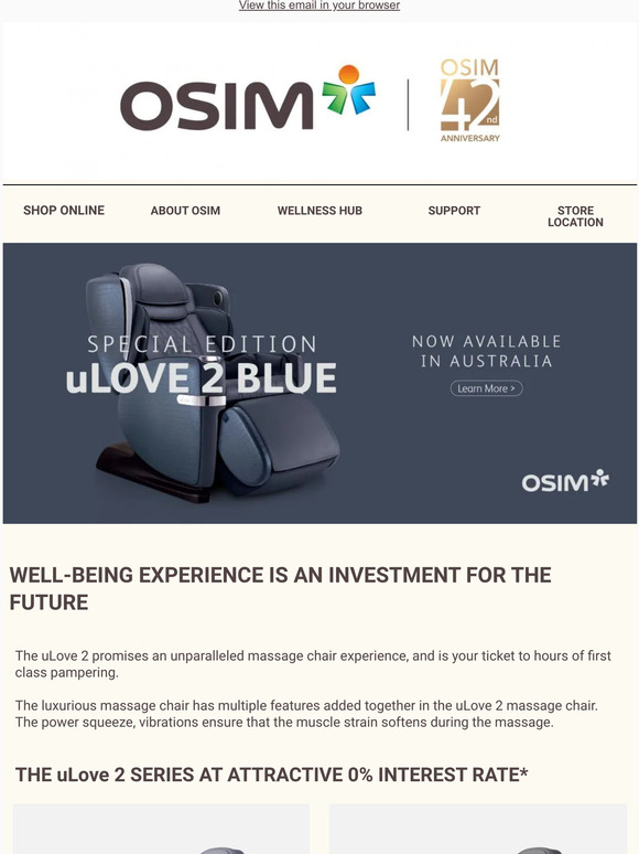 OSIM FINANCE OFFER: Enjoy Massage Chair With Paying Less.