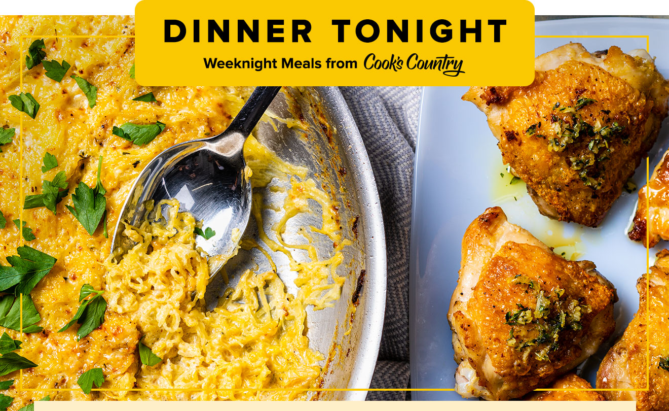 America's Test Kitchen Dinner Tonight Roasted Chicken Thighs with