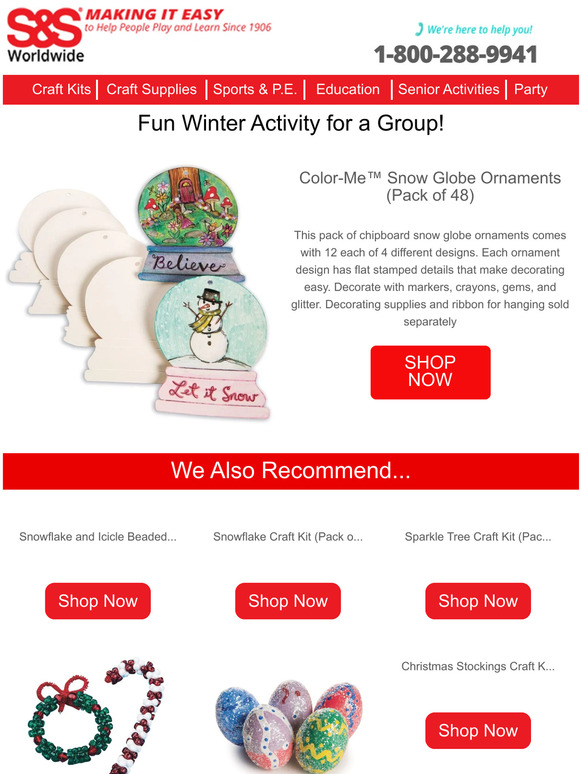 S&S Worldwide ️ Create a Winter Wonderland Snow Globe! ️ Milled