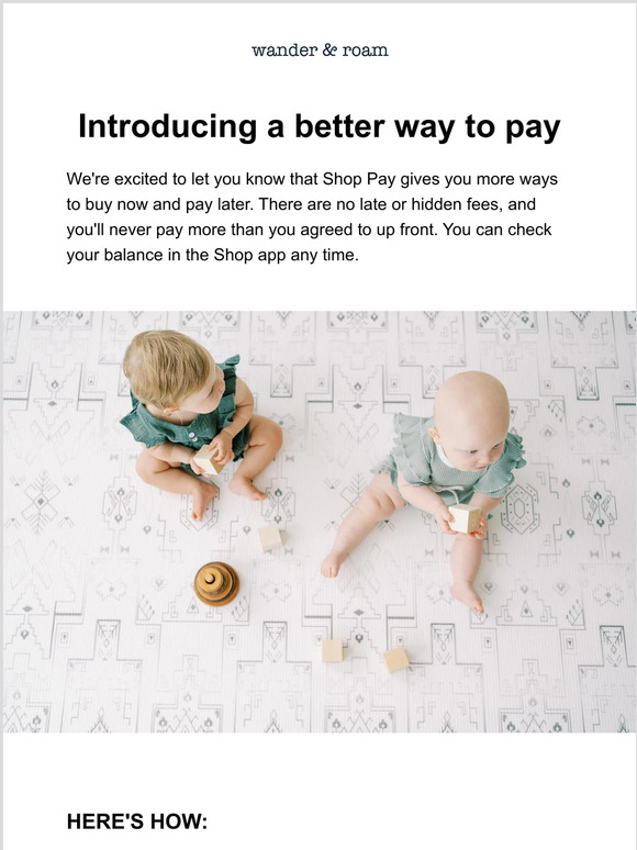 Now you can buy now and pay later with Shop Pay!