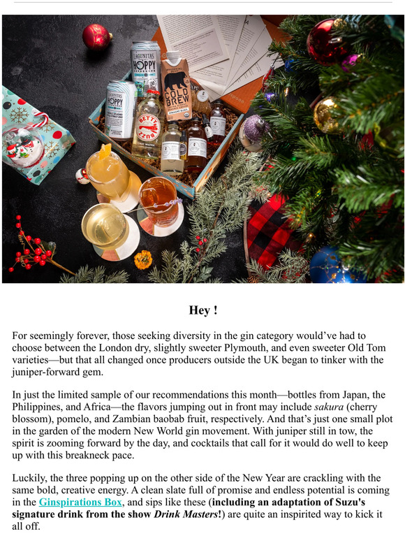 Shaker & Spoon January's box big gin energy Milled