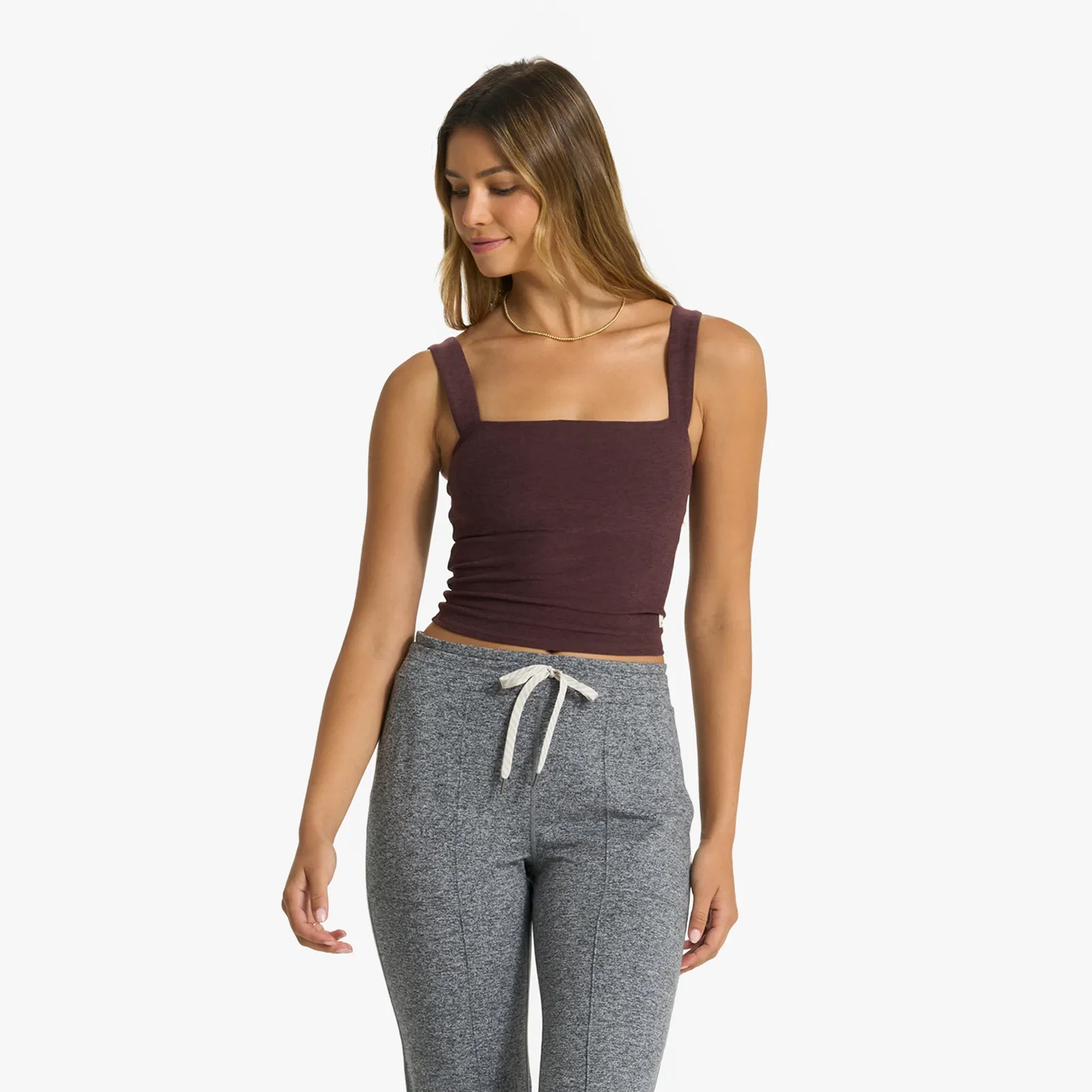 Image of Elevation Square Neck Tank | Chestnut Heather
