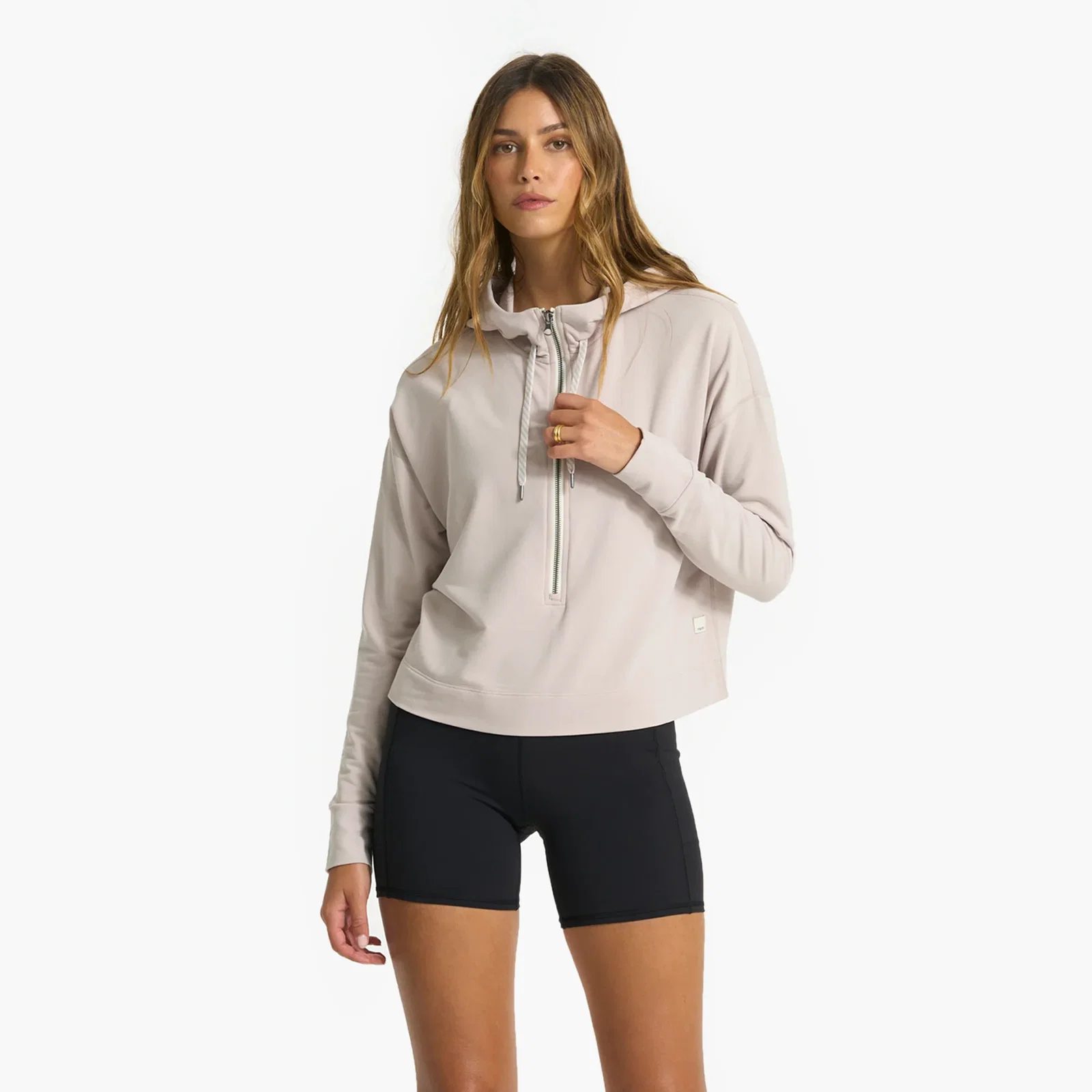 Image of Vista Half Zip Hoodie | Oyster Heather