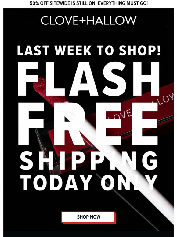FLASH Free Shipping Today Only!