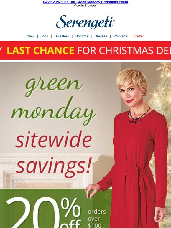 Serengeti Catalog It's A Green Monday to Remember Save 20
