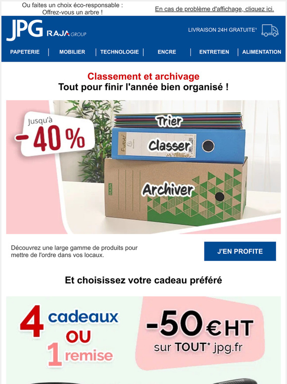 Jusqu'à -40% sur le Classement + 5 cadeaux au choix