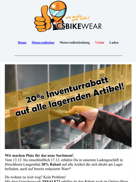 20% Inventurrabatt
