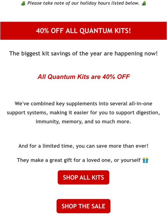 All supplement kits are 40% OFF! 🎁