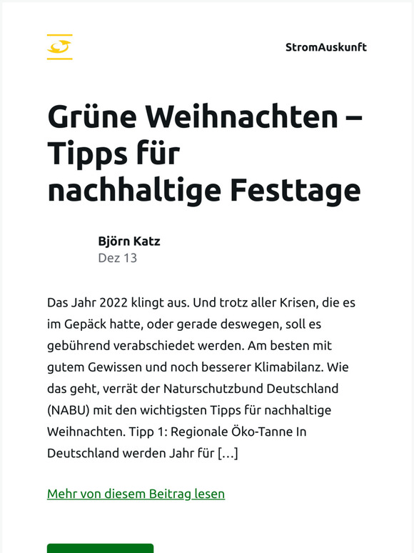 [Neuer Eintrag] Grüne Weihnachten – Tipps für nachhaltige Festtage