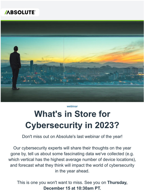 Absolute's last webinar of the year is in two days!