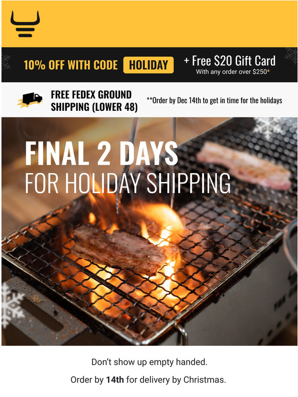 YAK Grills Final 2 Days For Holiday Shipping! Milled