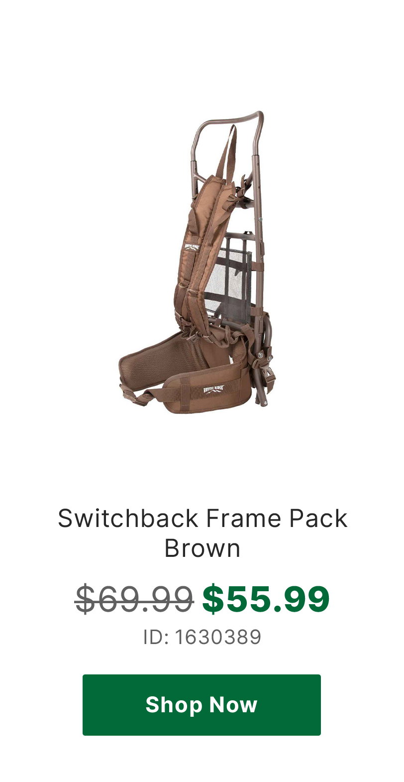 Rustic Ridge Switchback Frame Pack - Brown