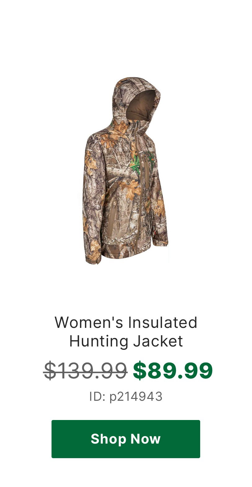 Rustic Ridge Women's Insulated Hunting Jacket
