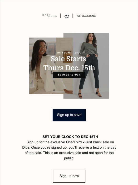 Secret Sale with Just Black Denim