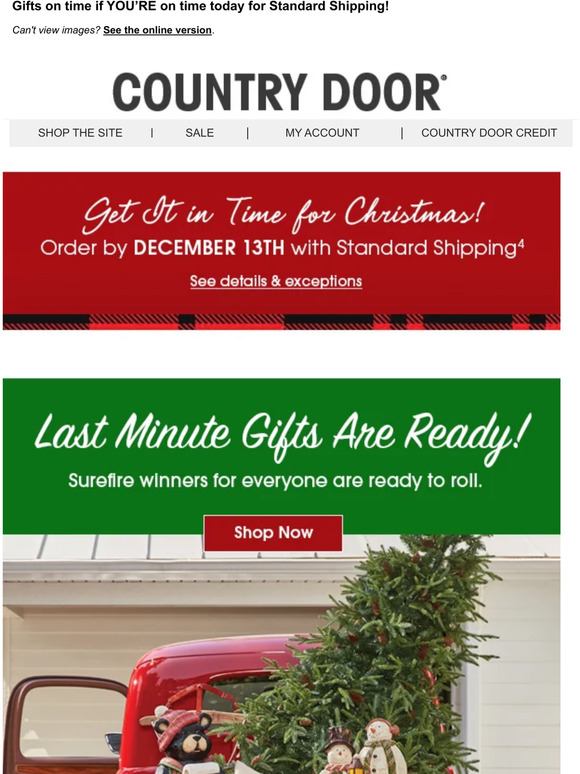 Country Door Final Call Claim the Last Space Available for Standard