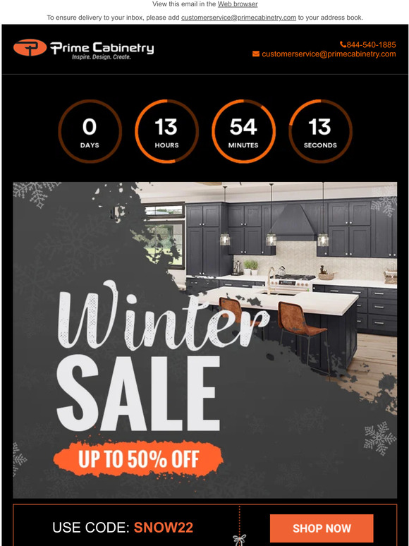 Final Call! Beat the winter blues with Up To 50% off