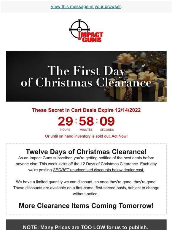Twelve Days of Christmas Clearance