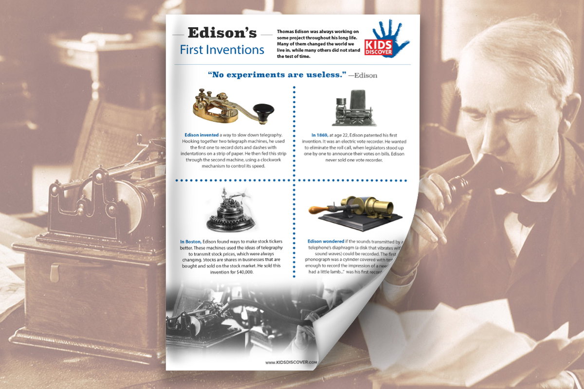 Edison Box Inventions Kids Discover: NEW INFOGRAPHIC: Edison's First Inventions | Milled