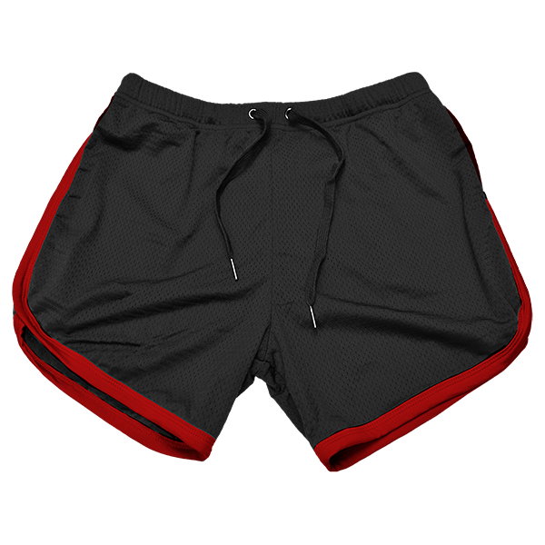 WOOF Freeball Mesh Training Shorts, Nylon-Spandex Retro Men's Short Athletic Shorts Side Pockets