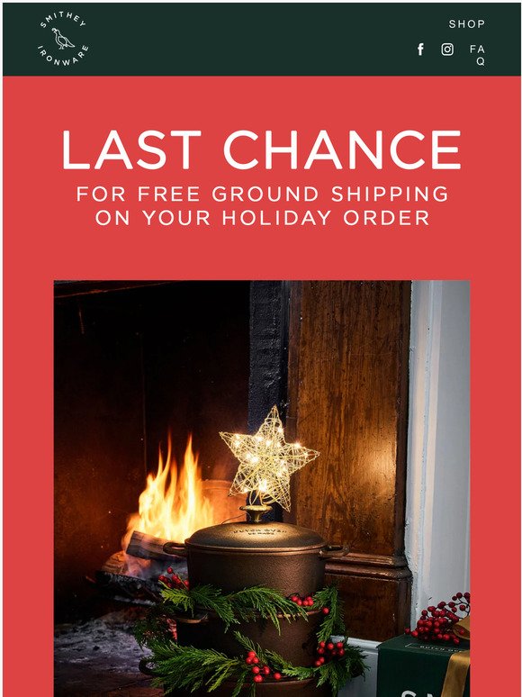 Last day to get FREE ground shipping before 12/25