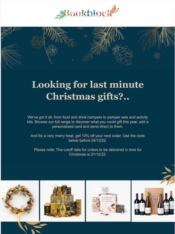 10% off last minute Christmas gifts delivered to them! 🎄