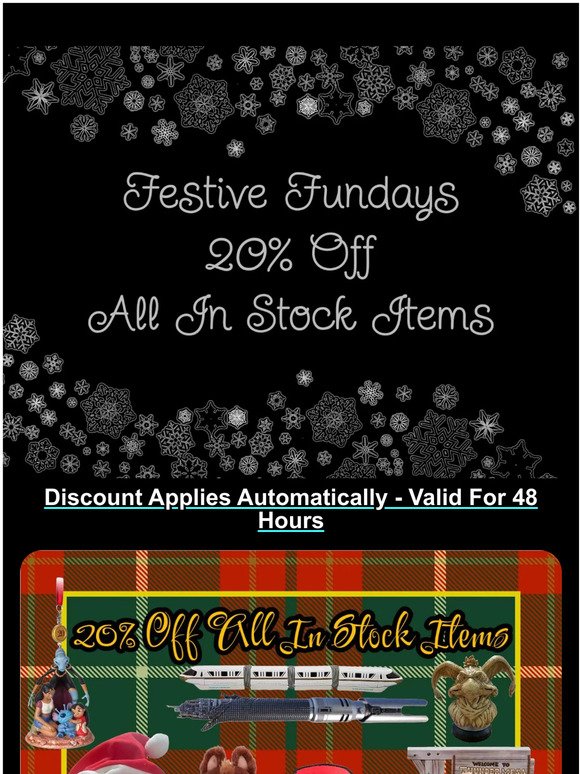 🎄Save 20% With Our Festive Funday Stock Sale