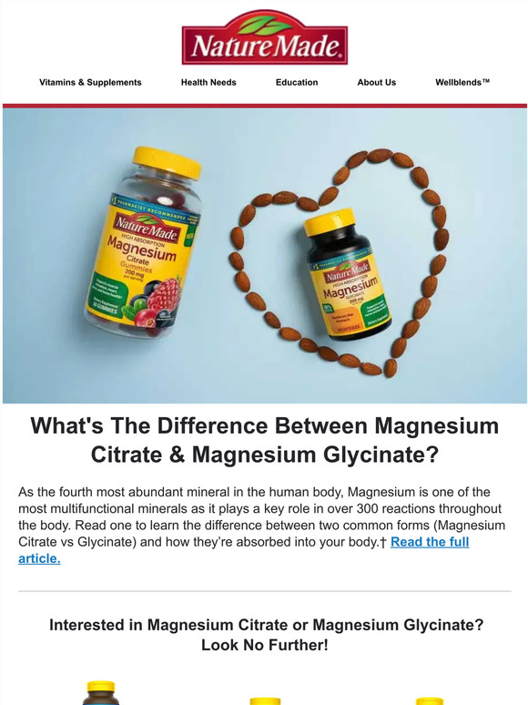 Nurish What's The Difference Between Magnesium Citrate & Glycinate