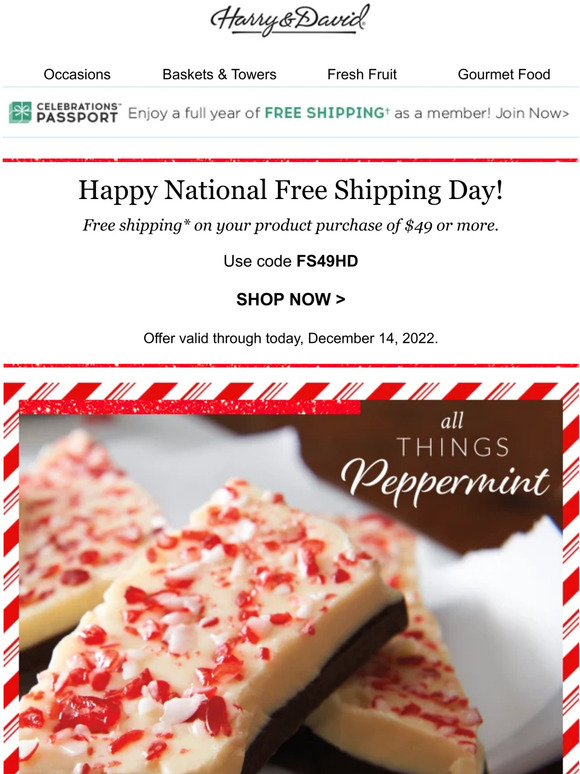 Harry & David Enjoy FREE shipping on peppermint goodies and more. Milled