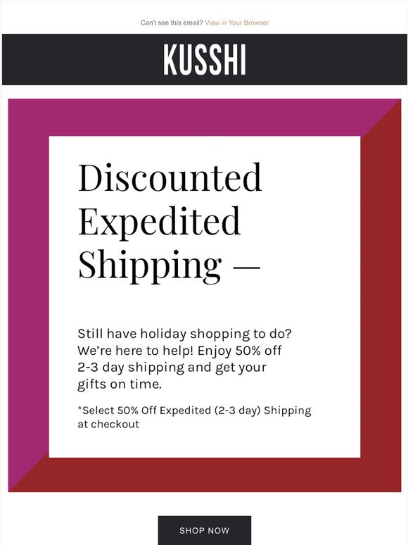 Enjoy Discounted Two-Day Shipping!