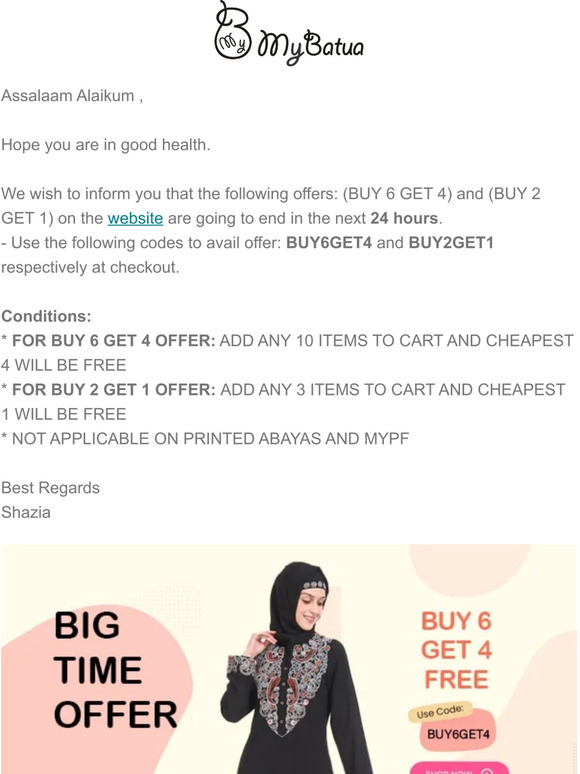 BUY6️⃣GET4️⃣ & BUY2️⃣GET1️⃣ FREE Offers, Last Day!