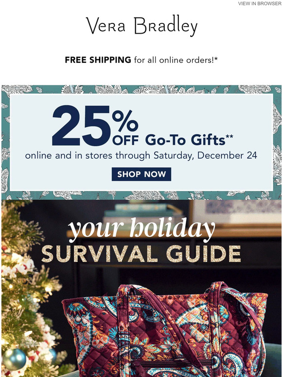 Vera Bradley Add some ease to the holidays with these fun “survival