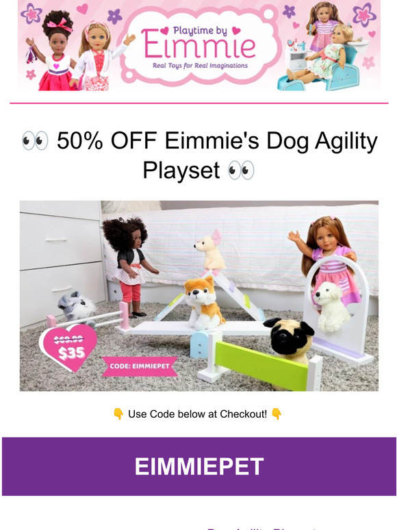 50% OFF Dog Agility Playset & 5 Plush Friends 🐶 🏁
