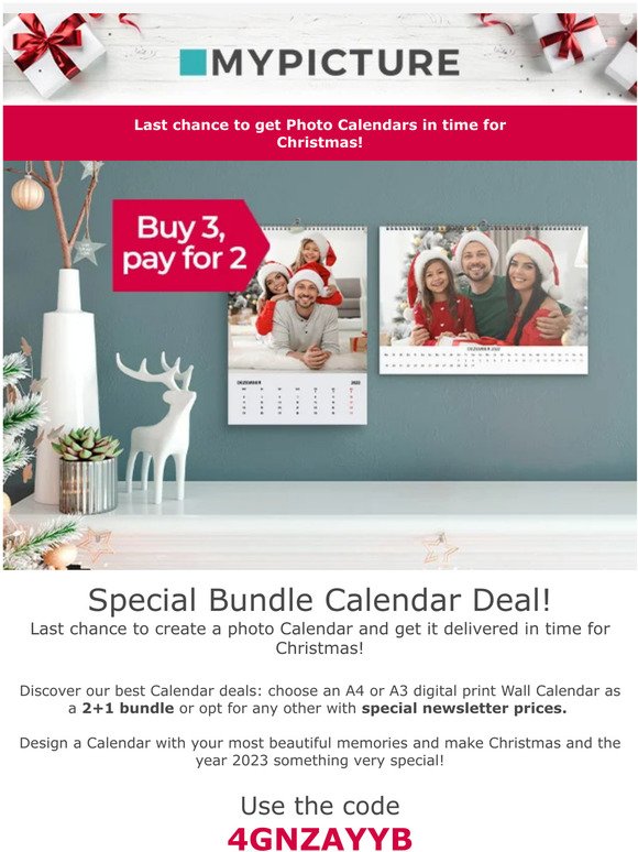 Last chance to get Photo Calendars for Christmas!
