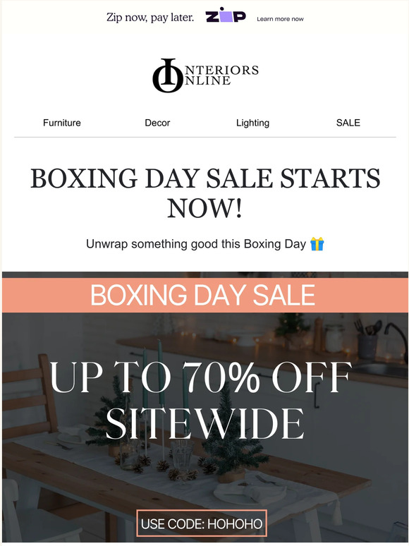 BOXING DAY SALE STARTS NOW!