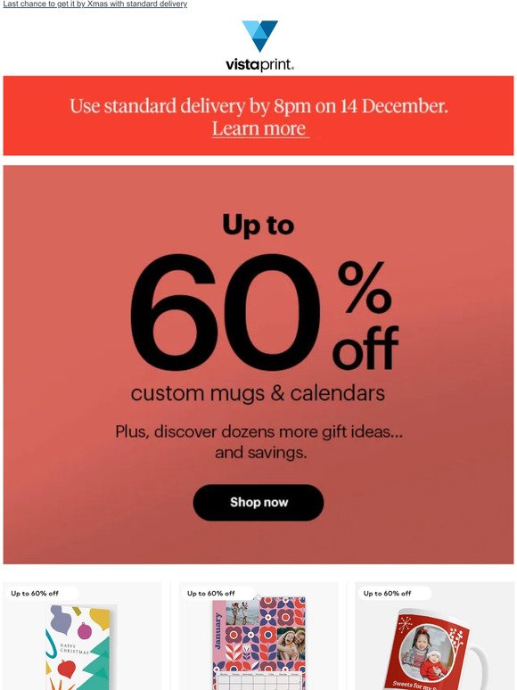⏲ Final call | Up to 60% off mugs & calendars