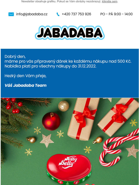 JABADABA naděluje. Nyní k nákupu Jelly Belly zdarma.