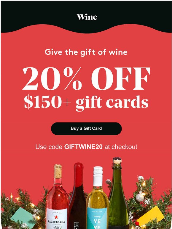 📣20% off Winc Gift Cards!