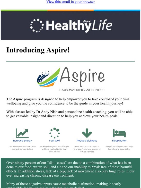 Introducing Aspire, a new program with Dr Andy Nish