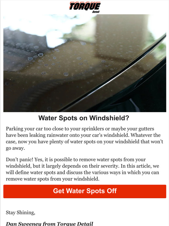 How To Remove Water Spots From A Windshield