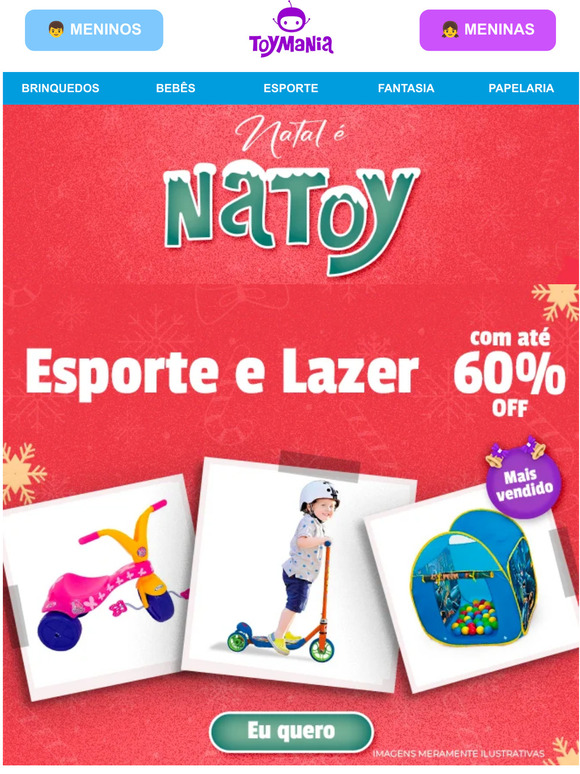 Esporte e lazer com até 65% OFF! 🚴‍♂️🏕️
