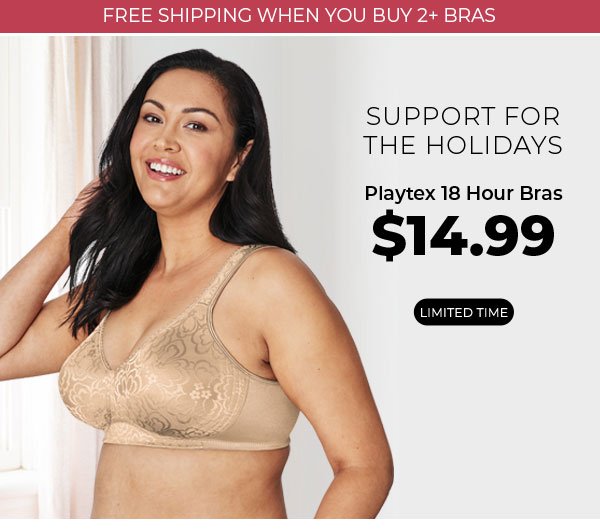 Hanes: Fill Your Sleigh! Playtex 18 Hour Bras $14.99