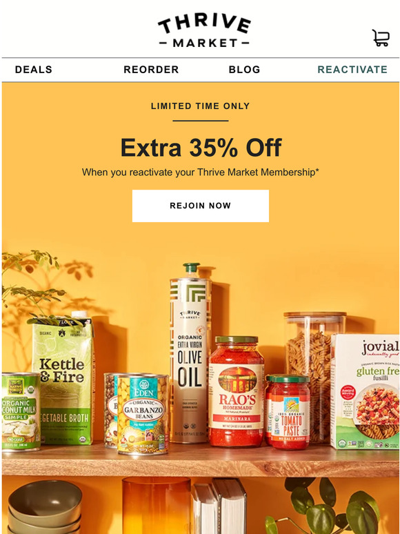 Thrive Market Limited time only EXTRA 35 off your order Milled