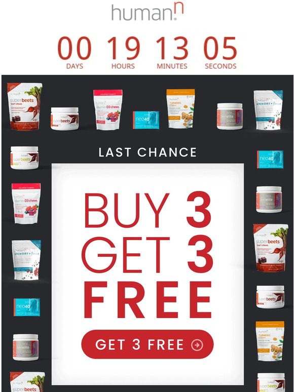 HumanN: 🚨 BUY 3 GET 3 FREE SuperBeets expires TONIGHT Milled HumanN: 🚨 BUY 3 GET 3 FREE SuperBeets expires TONIGHT Milled