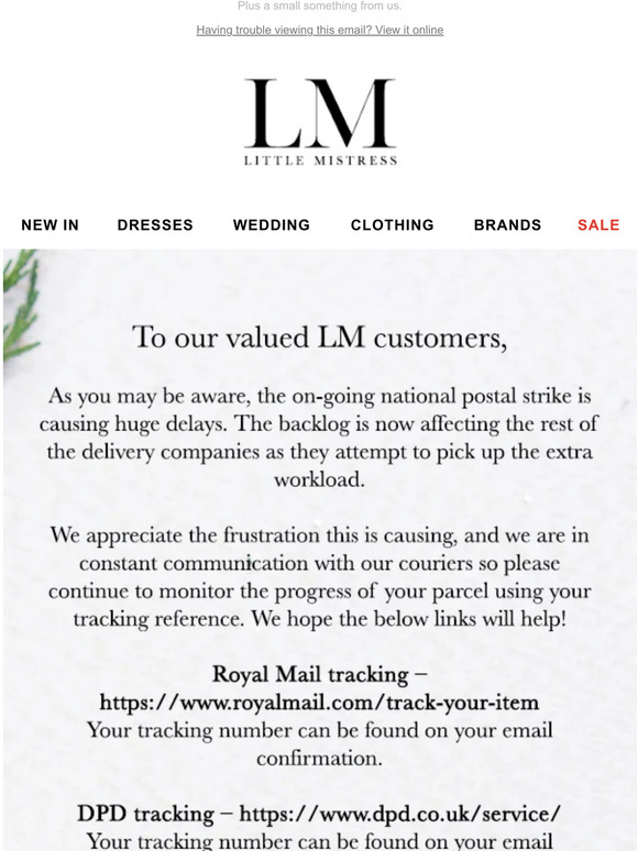 Order & Delivery Update