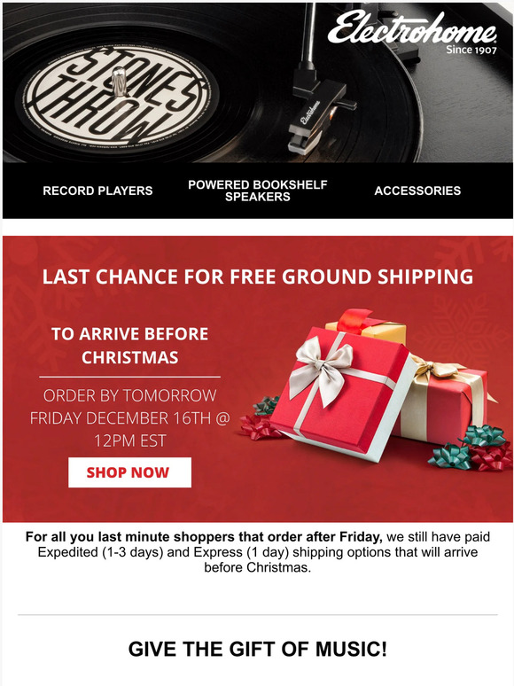 Last Chance For Free Shipping!