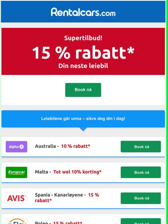 Kom deg ut på veien med opptil 15 % avslag