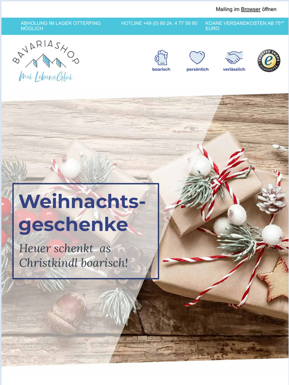 Aufgepasst: Bei uns gibts original boarische Gschenkal!