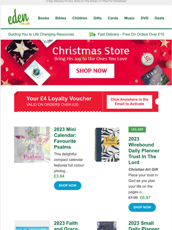 Eden Are You Ready For 2023? Calendars and Diaries Now Available